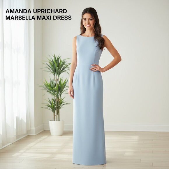 princess polly baby blue dress Amanda Uprichard Armelle Dress